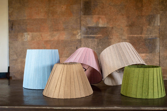 Pleated linen lampshade