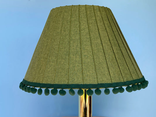 Handmade green Linen Pleated Lampshade