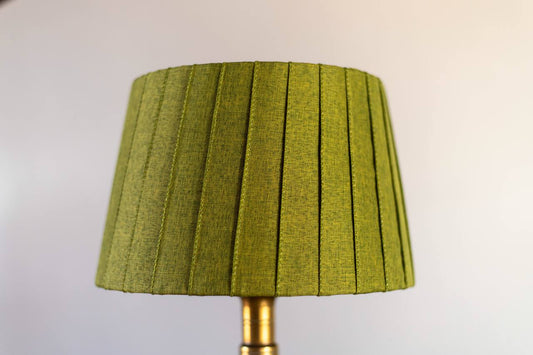 Green pleated linen lampshade