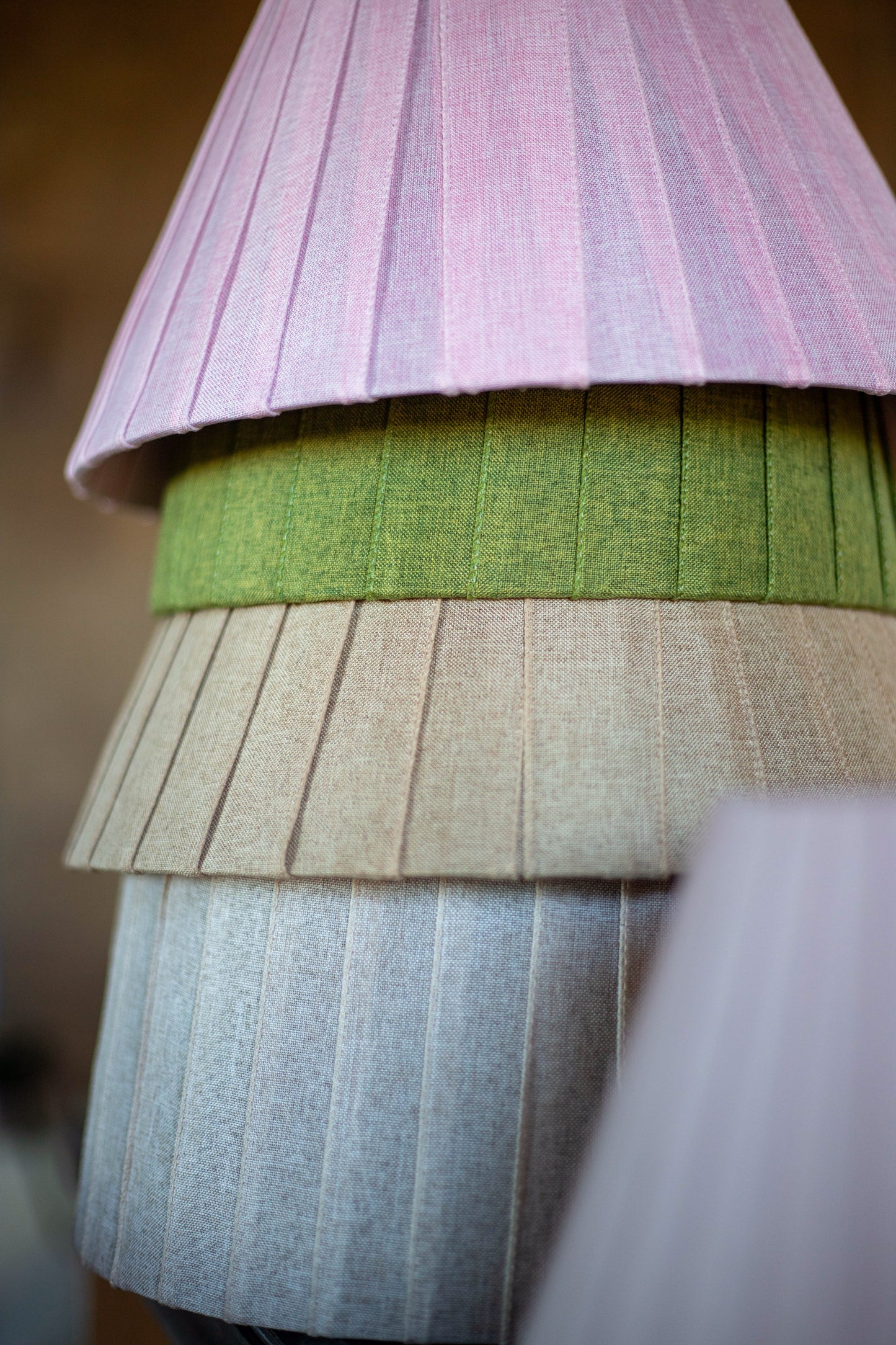Pleated linen lampshade