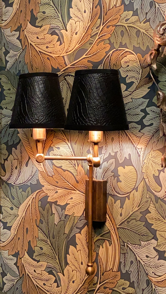 Black leather lampshade